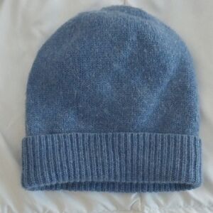 Blue Cashmere Knit Beanie